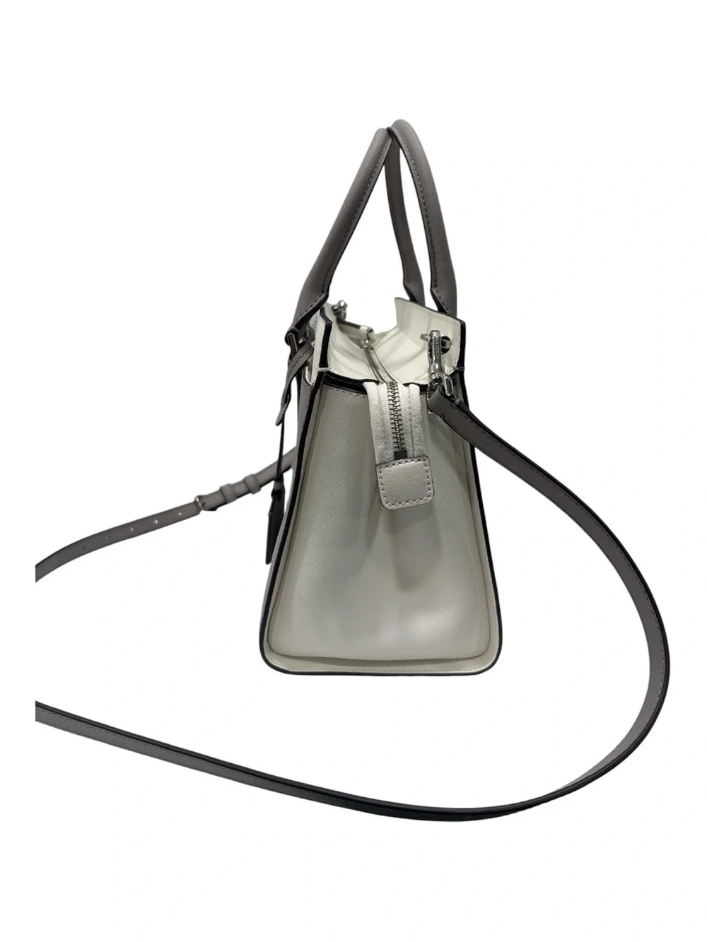 kate spade Gray and Light Gray Colorblock Leather Satchel
